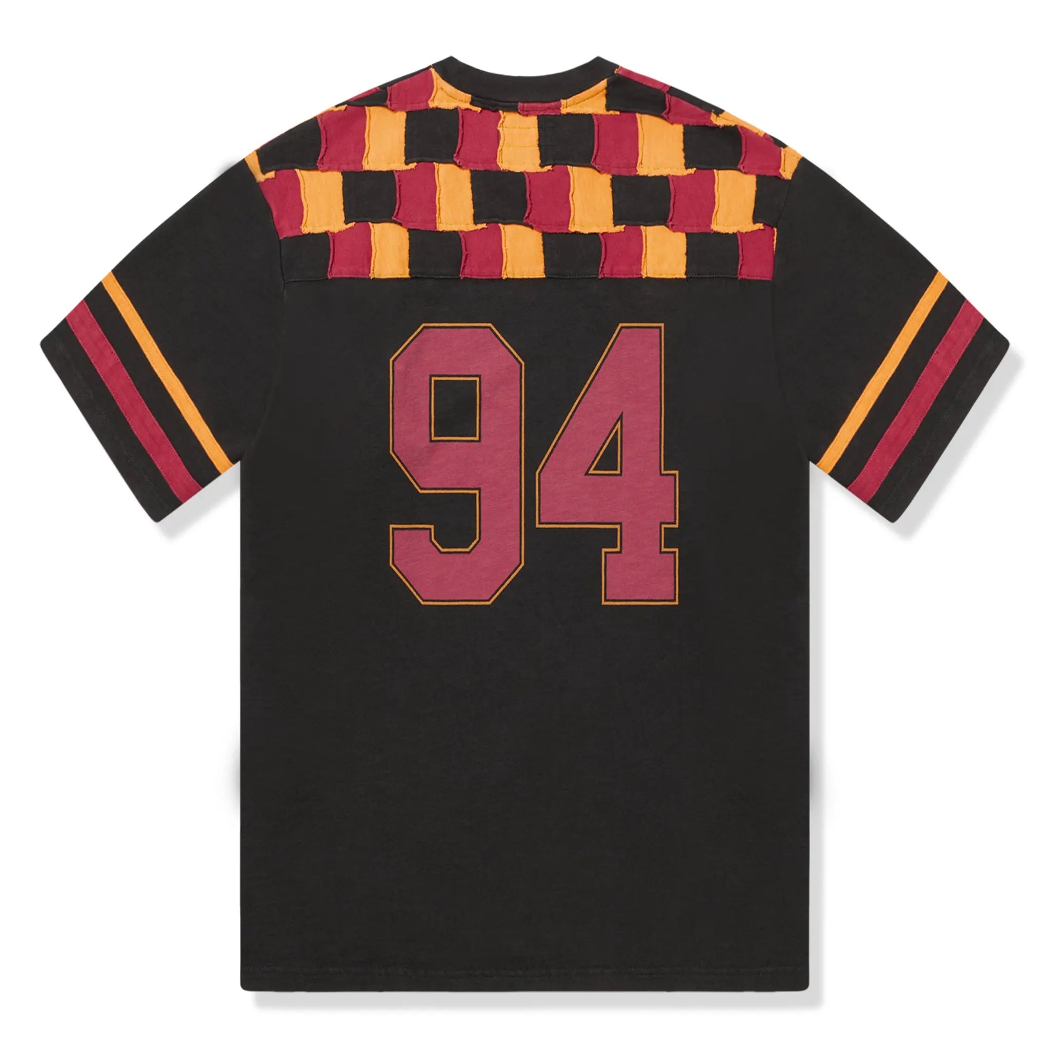 Back view of Supreme Patchwork Yoke Black Football T Shirt FW24KN33 BLACK